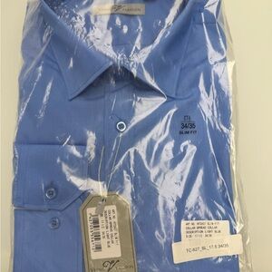 Men's Classic Blue Dress Shirt